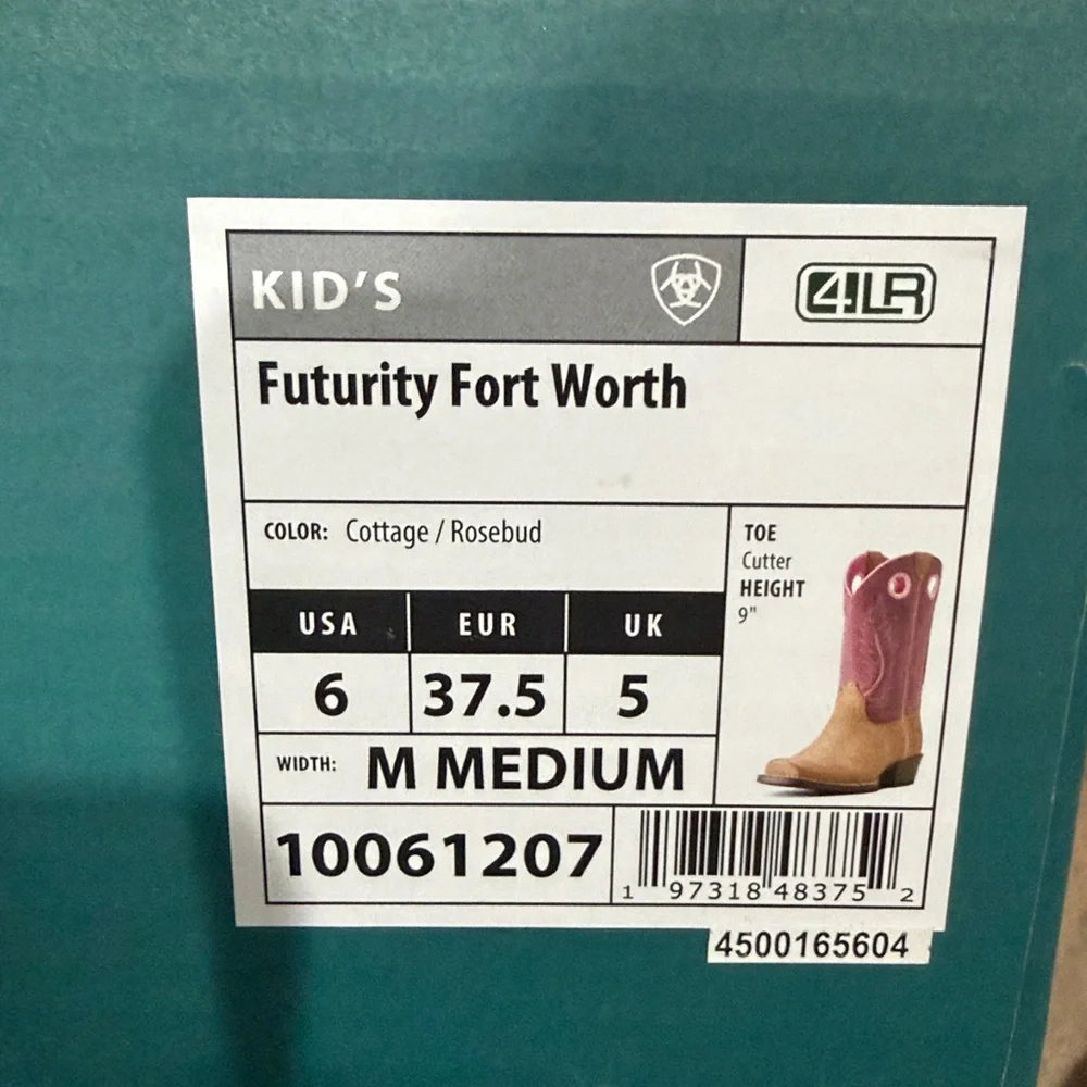 NWT Ariat Kids Futurity Fort Worth Cutter Toe Boot